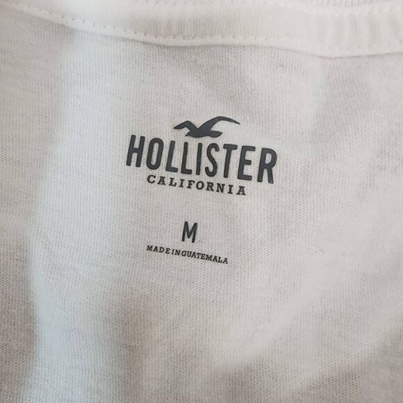 Hollister Size Medium White Long-Sleeve Cropped Tie W - Picture 5 of 6